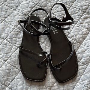 Journee Collection Black Strappy Sandals